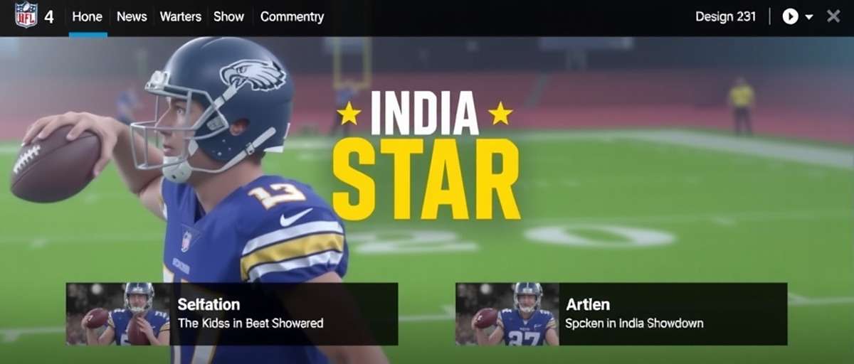 NFL India Star Showdown regional commentary selection screen