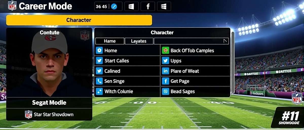 NFL India Star Showdown Career Mode character creation screen